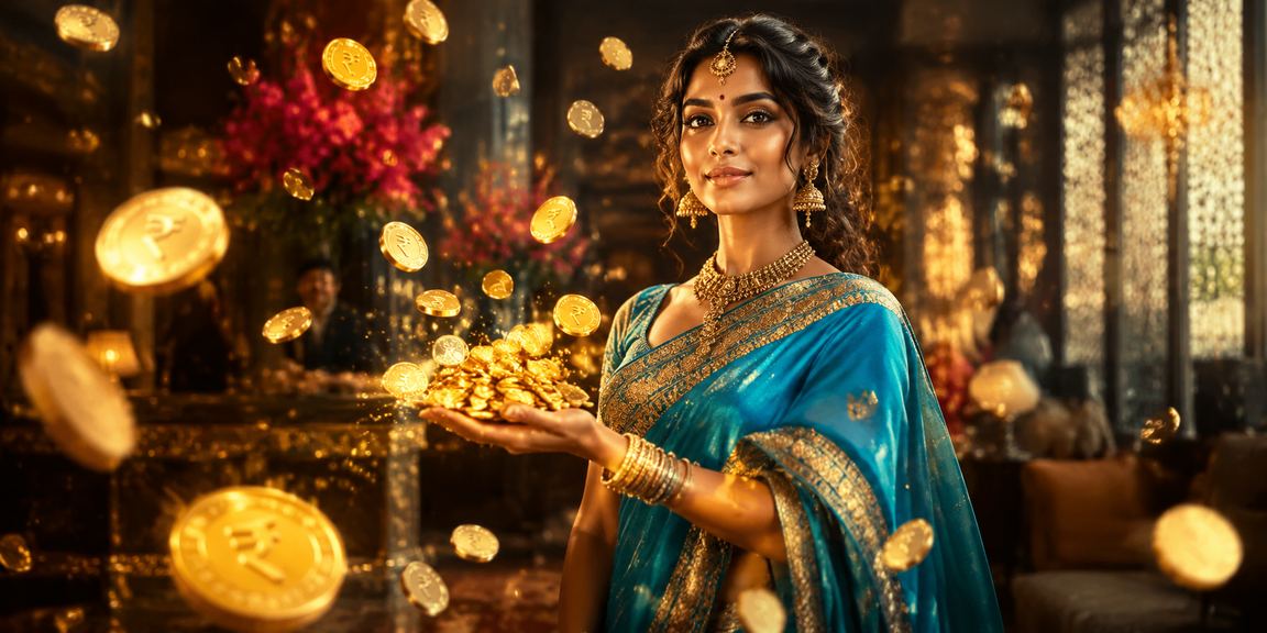 Mobile device showing casino game interface with Indian cultural elements