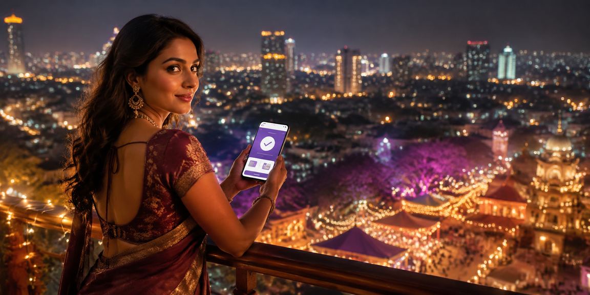 Night market in Pune with mobile payment clients enjoying bonuses